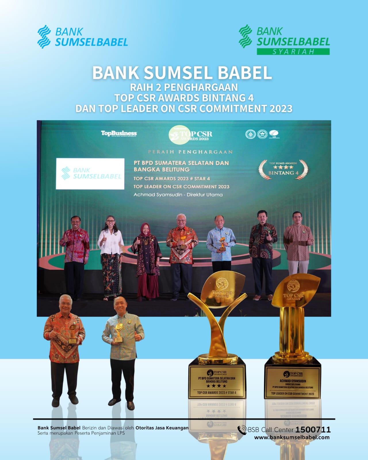 BANK SUMSEL BABEL ACHIEVES TOP CSR AWARD 2023