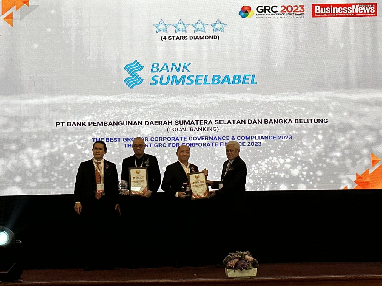 Bank Sumsel Babel 3 won the best GRC Award in Indonesia in 2023