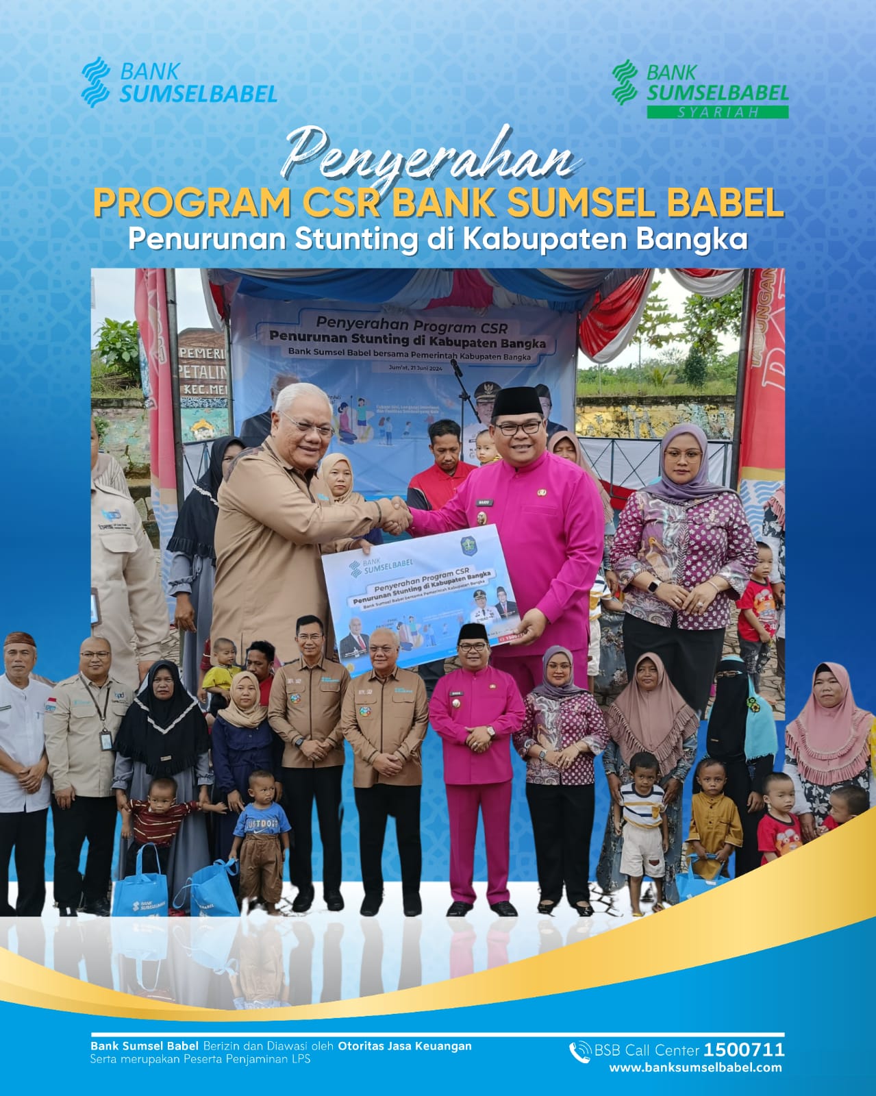 Bank Sumsel Babel Hands Over Assistance for Handling Stunting to the Bangka Regency Government