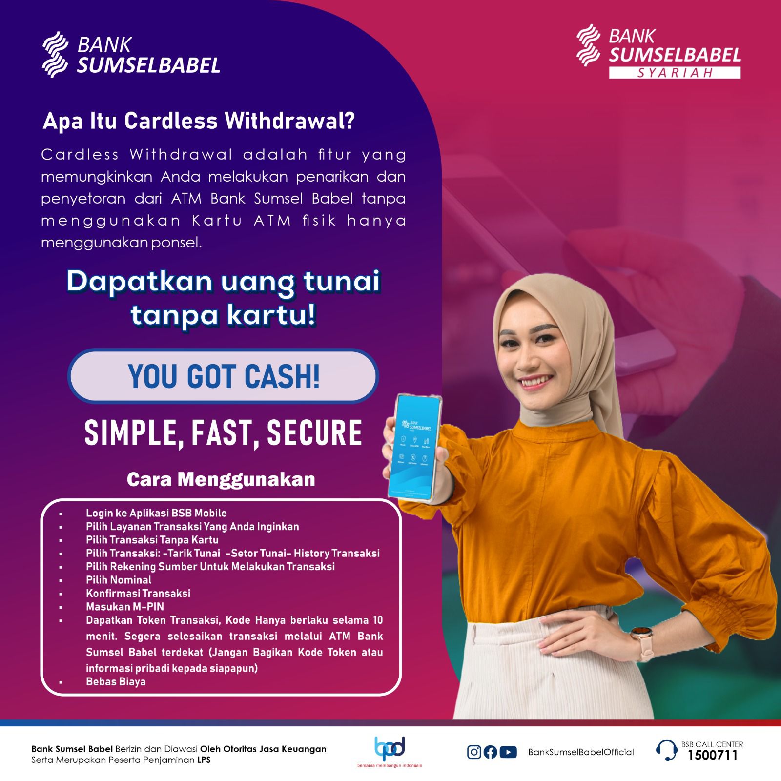 Solusi Tarik Tunai Tanpa Kartu, Bank Sumsel Babel luncurkan Cardless Withdrawal