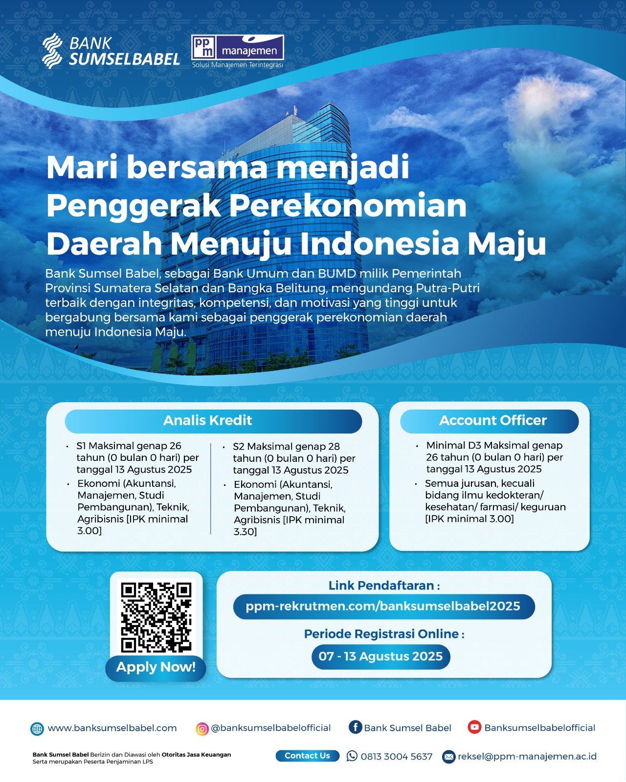 Rekrutment Analis Kredit dan Account Officer 2025