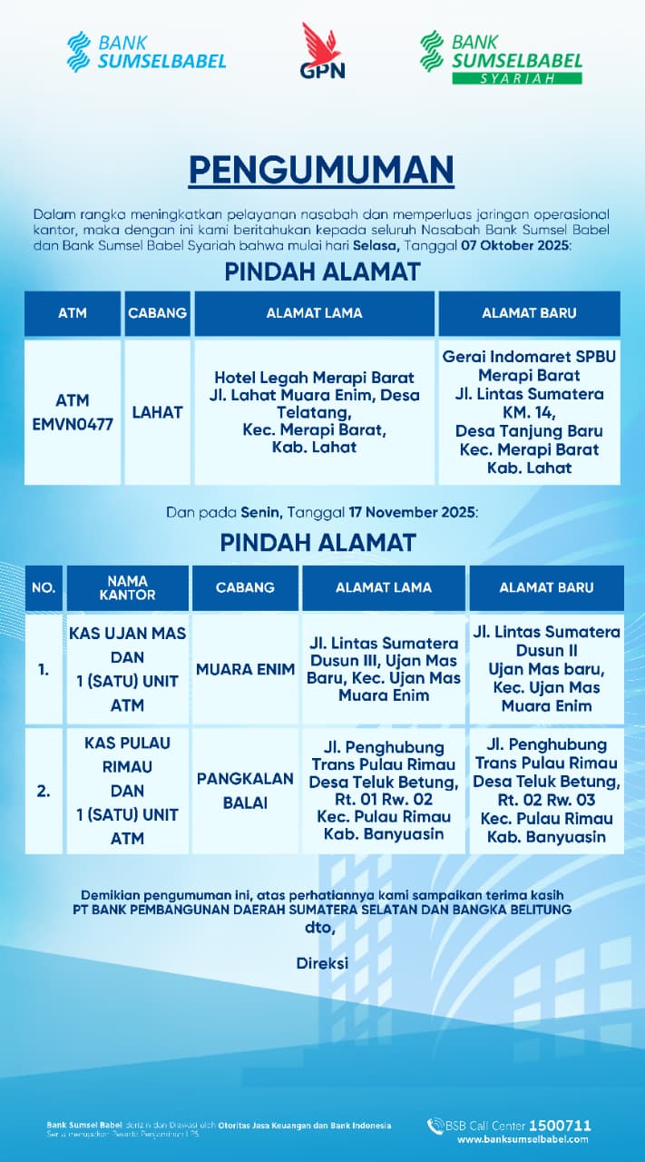 Pengumuman Jaringan Kantor