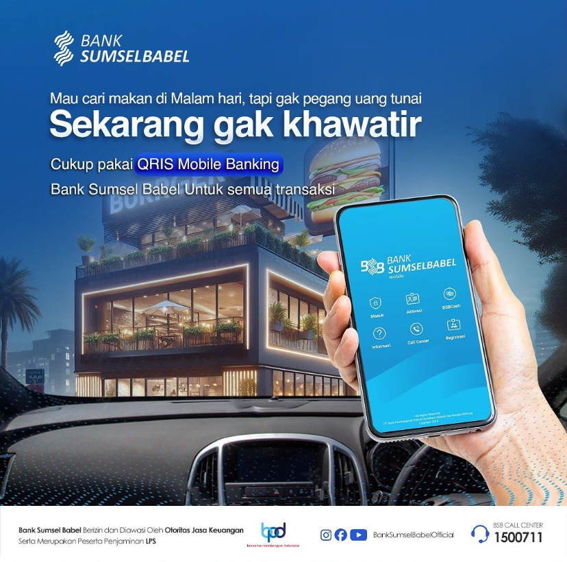 QRIS Mobile Banking Bank Sumsel Babel For all transactions