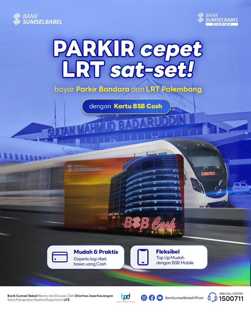 Parkir Cepat, Naik LRT Sat-Set Bareng BSB Cash