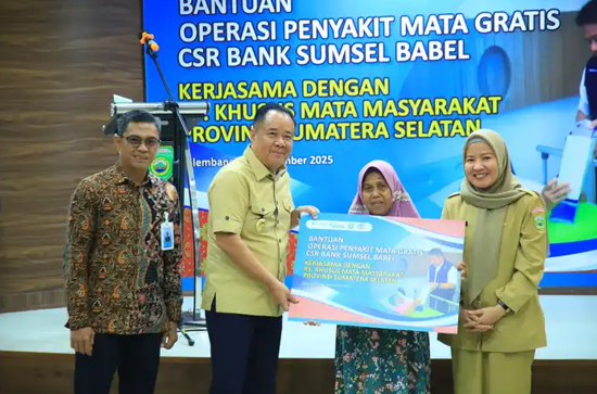 Bantuan Pengobatan Penyakit Mata Gratis CSR Provinsi Sumsel dan Bank Sumsel Babel